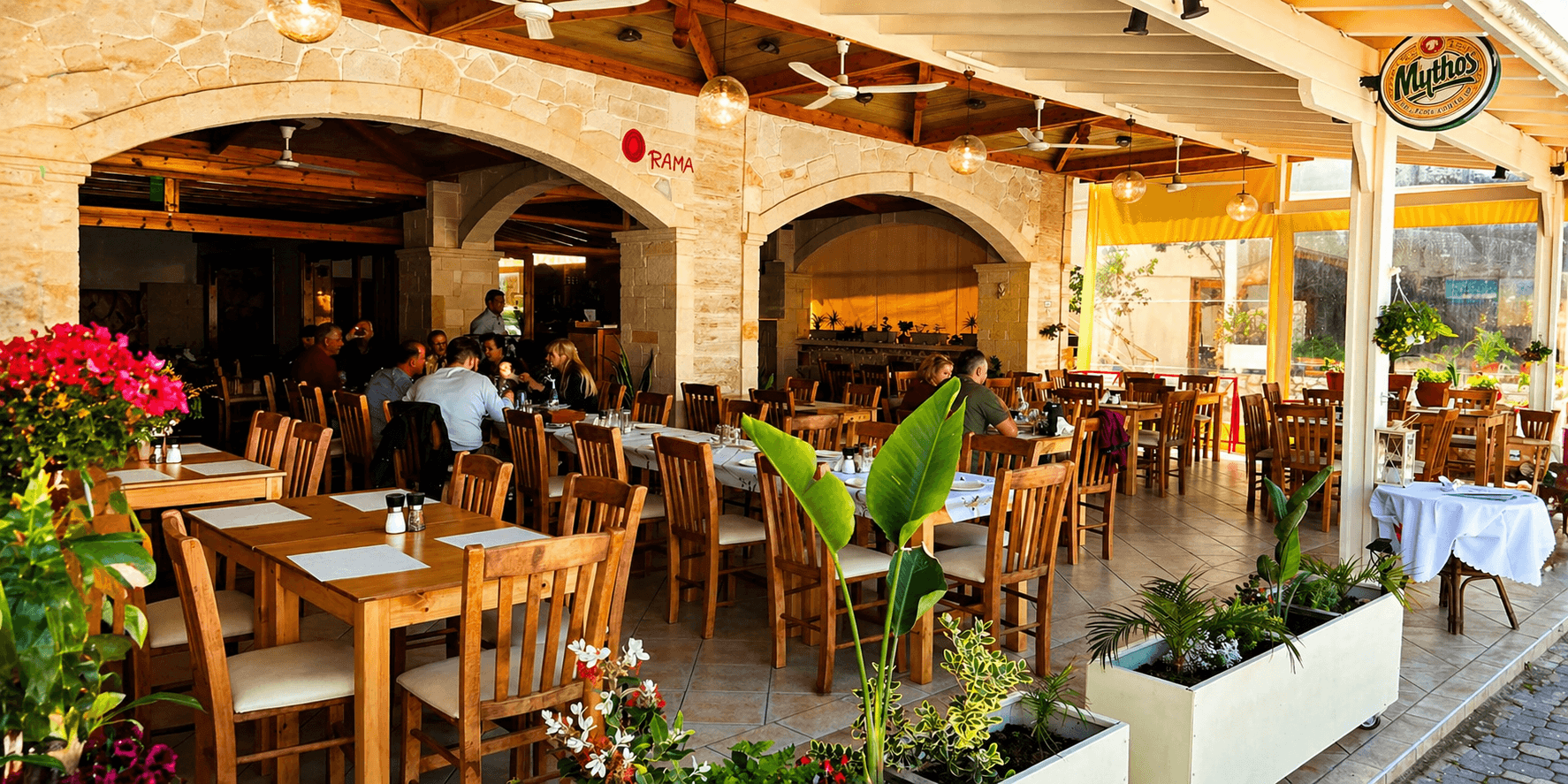 Orama stone arch dining